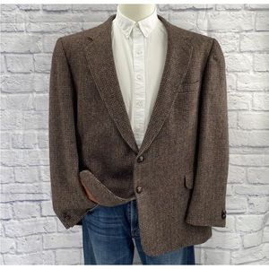 Woodmere Sport Coat Tweed Wool Mens 44 Two Button Birdseye Blazer Jacket Vintage